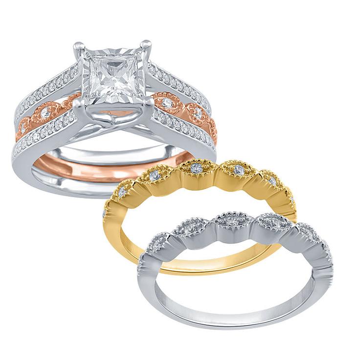 Womens 7/8 Ct. T.w. Genuine Diamond White Bridal Set