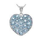 Genuine Blue Topaz Sterling Silver Heart Pendant
