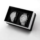 Jbw Vanquish & Vixen 1/8 Ct. T.w. Diamond Accent Unisex Silver Tone 2-pc. Watch Boxed Set-j6337cj6327a