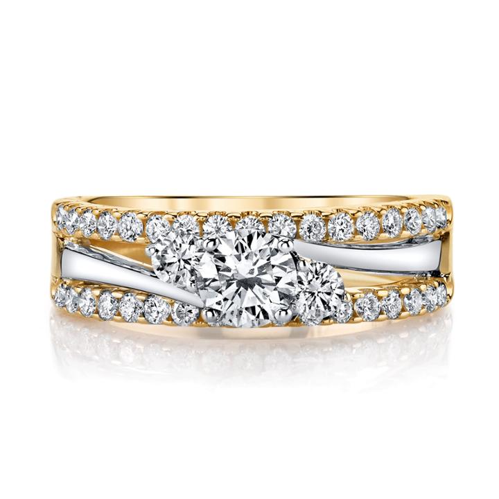 Modern Bride Signature Womens 1 Ct. T.w. Round White Diamond 14k Gold Engagement Ring