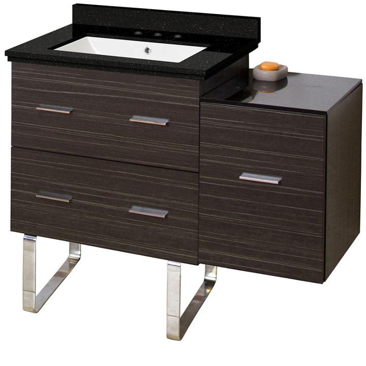 37.75-in. W Floor Mount Dawn Grey Vanity Set For 3h8-in. Drilling Black Galaxy Top White Um Sink