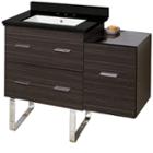 37.75-in. W Floor Mount Dawn Grey Vanity Set For 3h8-in. Drilling Black Galaxy Top White Um Sink