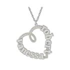 Personalized Sterling Silver Couple's Name Heart Pendant Necklace