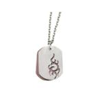 Mens Stainless Steel Brown Ion-plated Dog Tag Pendant