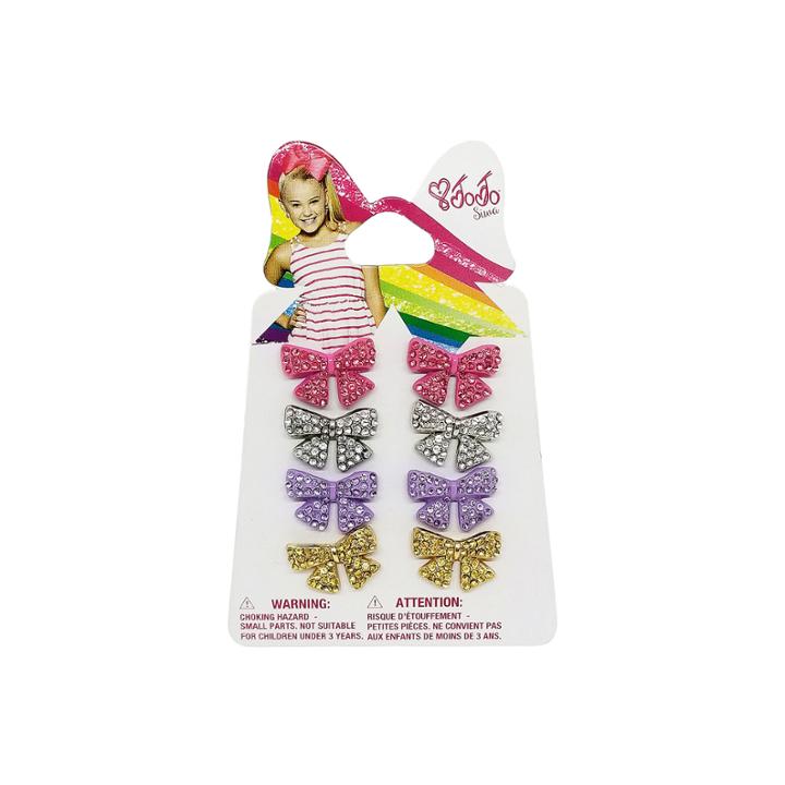 Jojo Siwa 4 Set Pave Bow Stud Earrings