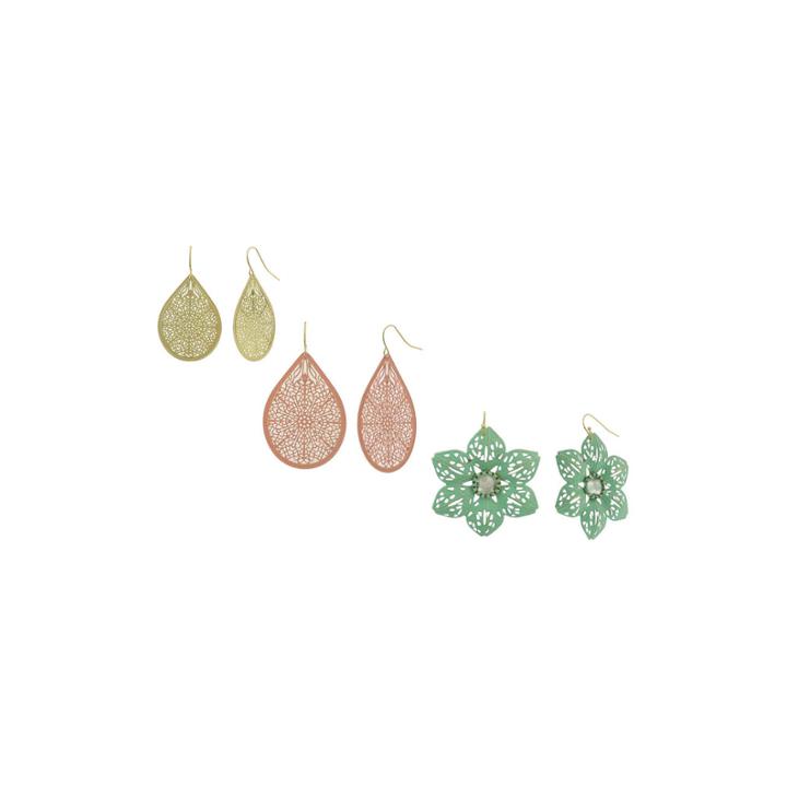 Decree 3-pr. Sprayed Drop Earrings Set