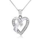 Womens 1/4 Ct. T.w. Genuine White Diamond Heart Pendant Necklace