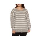 Arizona Long Sleeve Stripe Pullover Sweater-juniors Plus