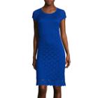 Ronni Nicole Cap-sleeve Circle-lace Sheath Dress