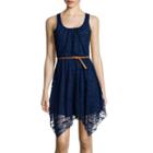 Love Reigns Sleeveless Lace Sharkbite Dress- Juniors