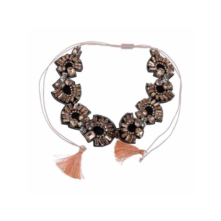 Jardin Womens Pink Brass Choker Necklace
