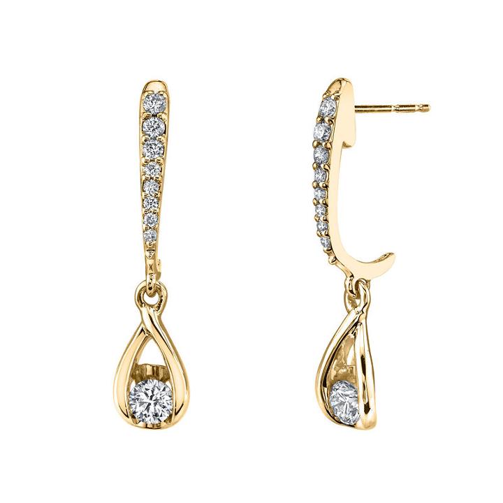 Sirena 1/3 Ct. T.w. Genuine White Diamond 14k White Gold Drop Earrings