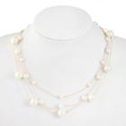 Monet Jewelry Womens White Simulated Pearls Illusion Necklace