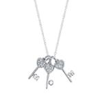 Sparkle Allure Womens Clear Crystal Keys Pendant Necklace