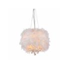 Warehouse Of Tiffany Iglesias Fluffy White Feathers And Crystal 3-light Pendant
