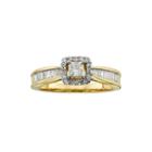 3/4 Ct. T.w. Certified Diamond 10k Yellow Gold Bridal Ring