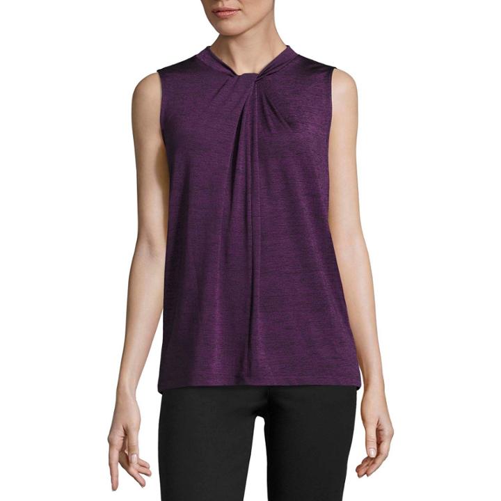 Liz Claiborne Twist Front Knit Tank Top-petites