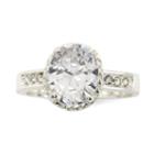 Sparkle Allure Womens White Silver Over Brass Cocktail Ring