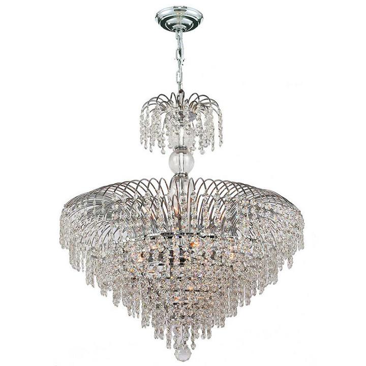 Empire Collection 14 Light Round Chrome Finish Crystal Chandelier