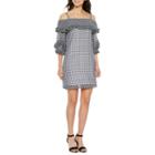 Danny & Nicole 3/4 Sleeve Gingham Shift Dress