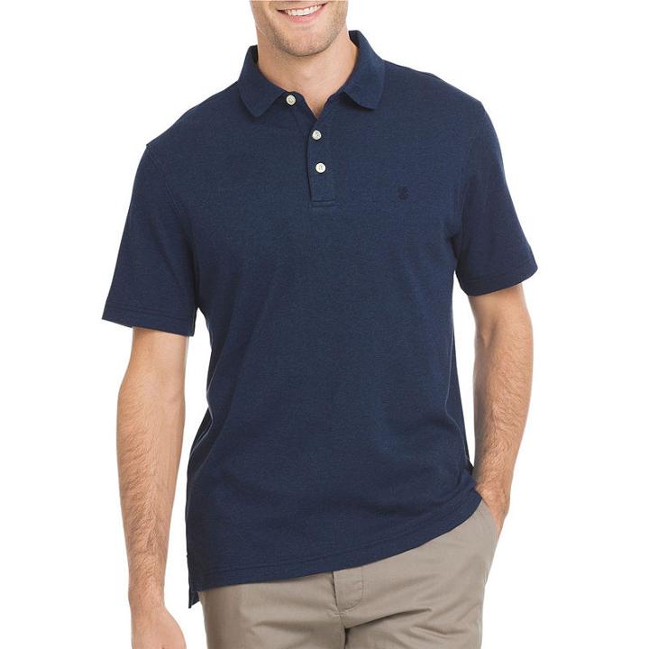 Izod Interlock Heathered Easy Care Short Sleeve Polo