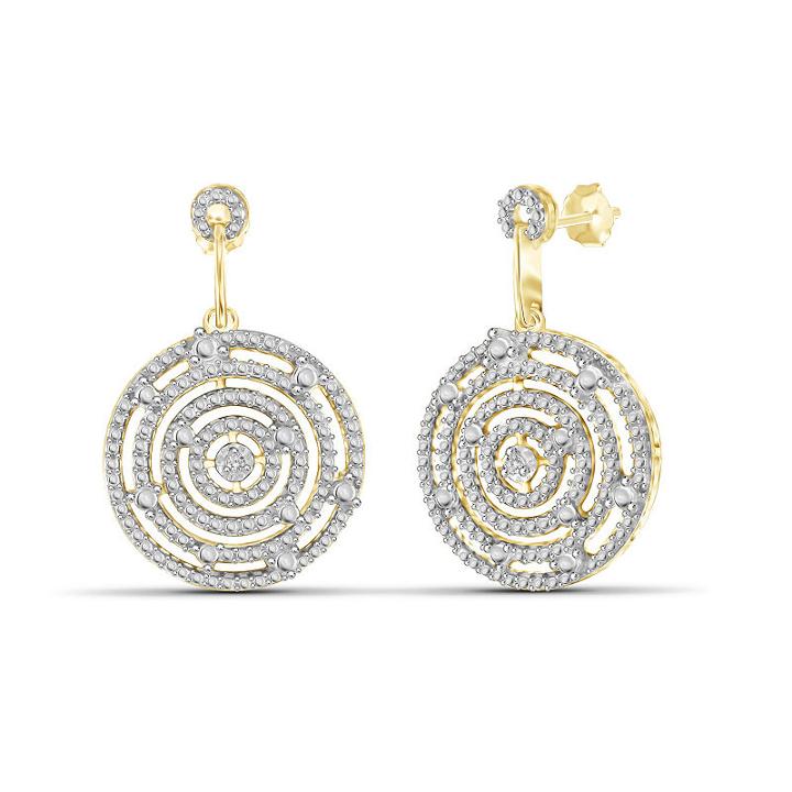 Diamond Accent White Diamond Brass Earring Jackets