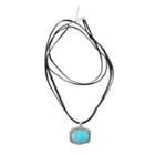 Artsmith By Barse Womens Genuine Blue Rectangular Pendant Necklace