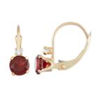 Red Garnet 10k Gold Drop Earrings