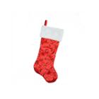 20.5 Red Sequin Snowflake Christmas Stocking With White Faux Fur Cuff