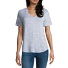 A.n.a Short Sleeve Notch Neck Top - Tall