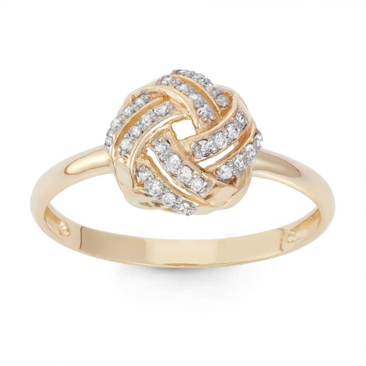 Womens 1/6 Ct. T.w. White Diamond 10k Gold Cocktail Ring