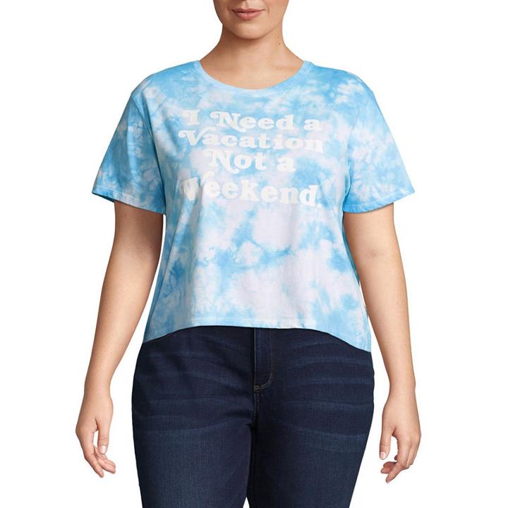Need A Vacation Cropped Tee - Juniors Plu