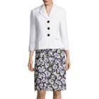 Le Suit Plain Weave Jacket With Floral Soft Skirt