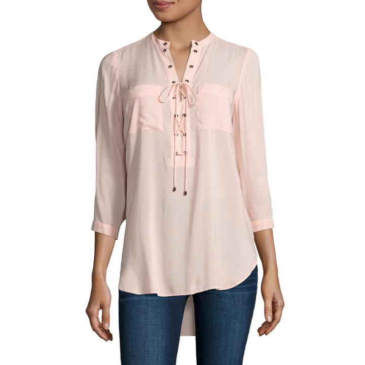 A.n.a Lace Up Blouse