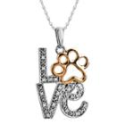 Aspca Tender Voices Diamond-accent Stacked Love Animal Pendant Necklace