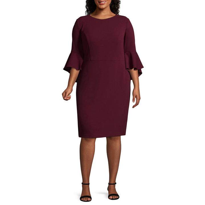 Rebecca B 3/4 Sleeve Sheath Dress-plus