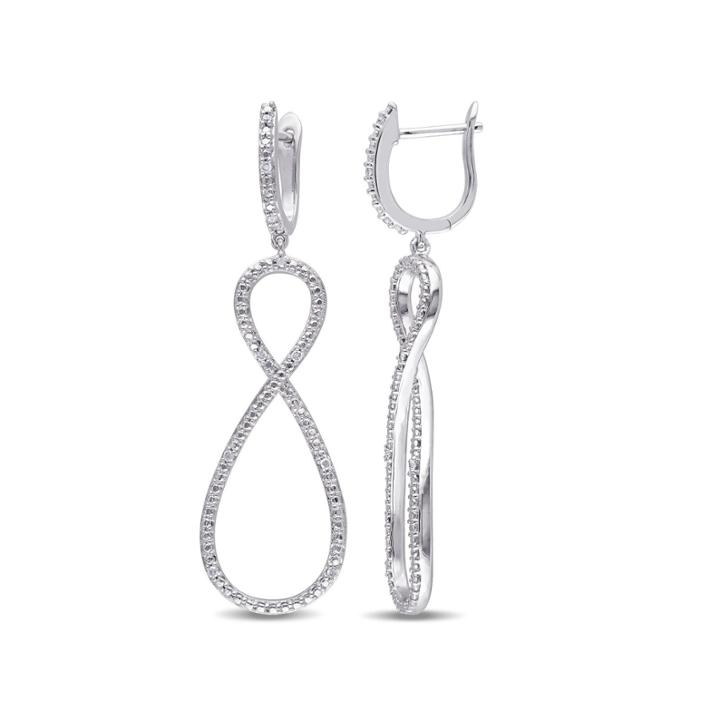 1/10 Ct. T.w. White Diamond Sterling Silver Drop Earrings