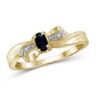 Womens Diamond Accent Sapphire Blue 14k Gold Over Silver Delicate Ring