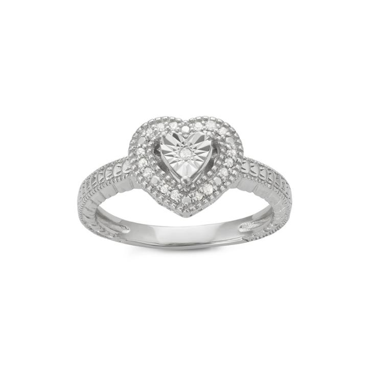 Womens 1/10 Ct. T.w. Round White Diamond Sterling Silver Promise Ring