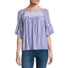 A.n.a 3/4 Sleeve Round Neck Woven Blouse