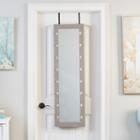 Weathered Grey Mirrored Jewelry Armoire With Led Lights