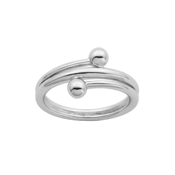 Sterling Silver Double Bead Bypass Ring