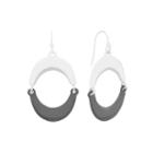 Liz Claiborne Double Drop Earring Silvertone Hematite