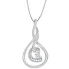 Womens 1/8 Ct. T.w. White Diamond 10k White Gold Pendant Necklace