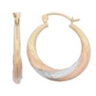 14k Tri-color Gold 19mm Hoop Earrings