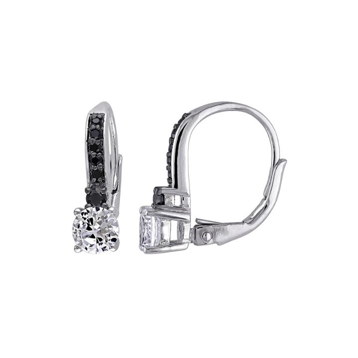 1/5 Ct. T.w. Color-enhanced Black Diamond & Lab-created White Sapphire Earrings