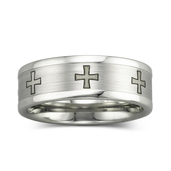 Cross Band, Men's 8.5mm Cobalt Laser