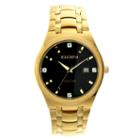 Elgin Mens Gold Tone Diamond Dial Bracelet Watch Fg8021gt