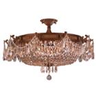 Winchester Collection 10 Light Golden Teak Crystalsemi Flush Mount Ceiling Light
