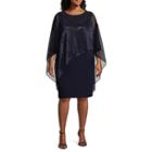 Scarlett Sleeveless Party Dress With Pattern Overlay - Plus